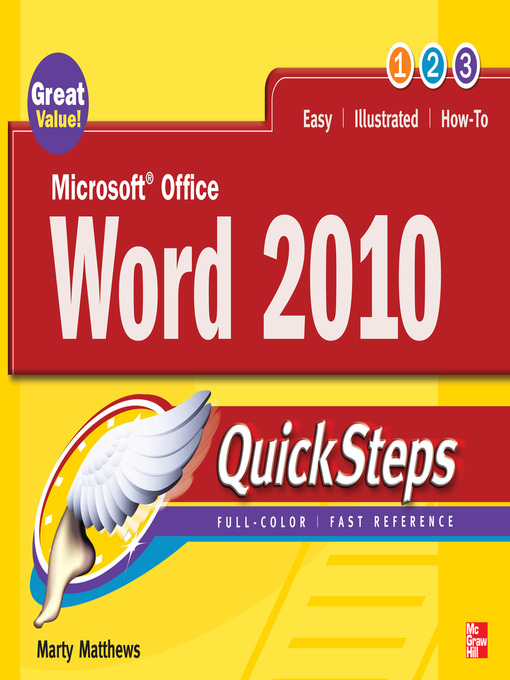 Title details for Microsoft Office Word 2010 QuickSteps by Marty Matthews - Available